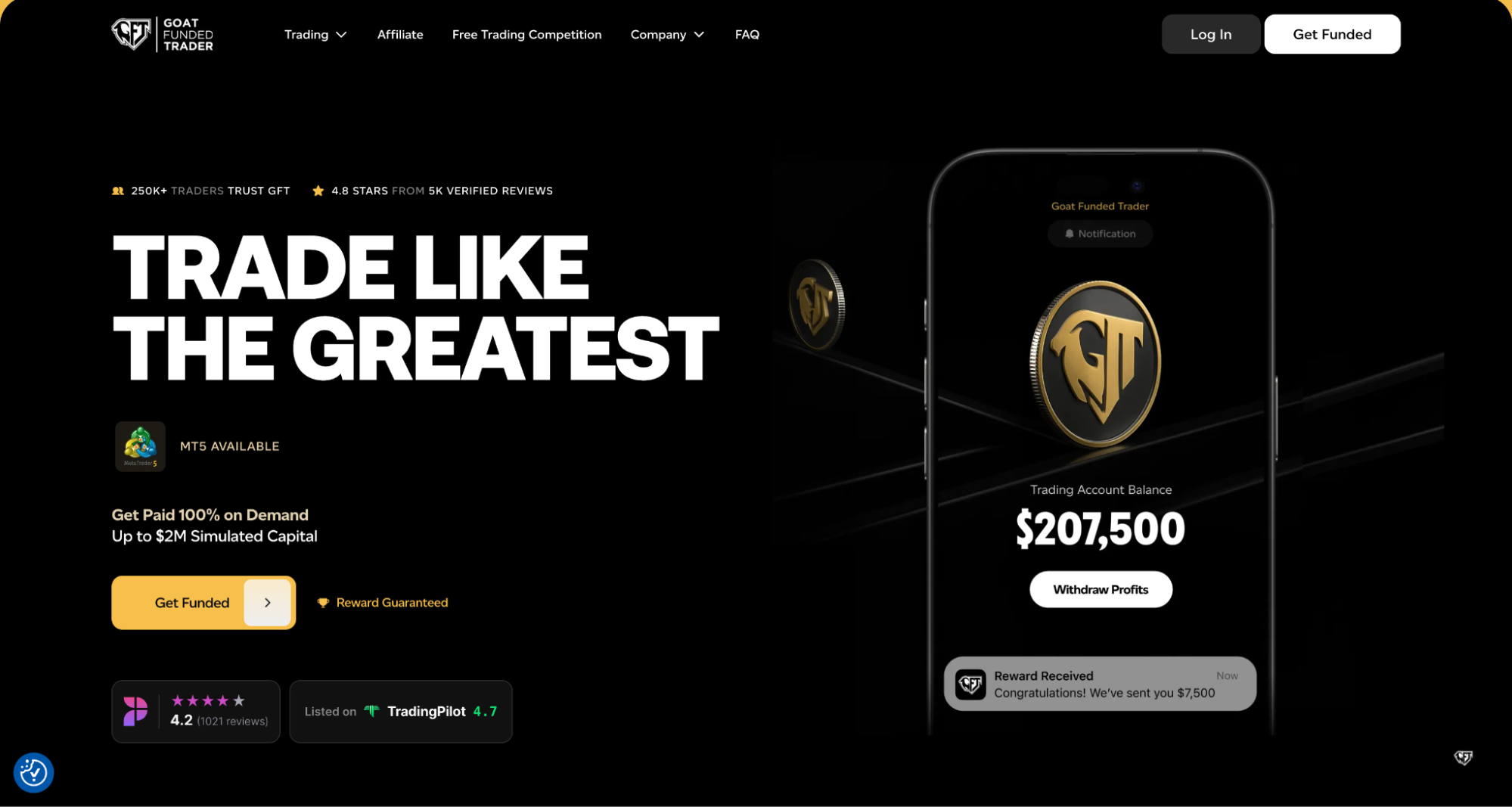 1. Goat Funded Trader: Overall Best Crypto Prop Firm