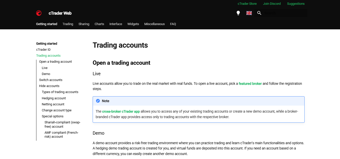 2. cTrader Demo