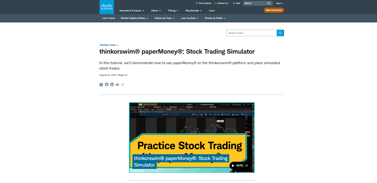 1. thinkorswim paperMoney (Charles Schwab)