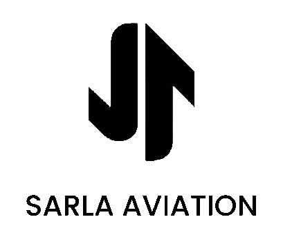 Black stylized letters J and P combined with the text 'SARLA AVIATION' below.