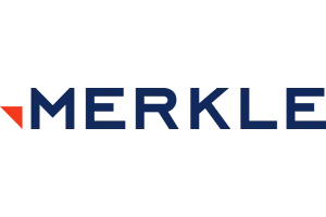 Merkle company logo with red triangular design element to the left of the text.