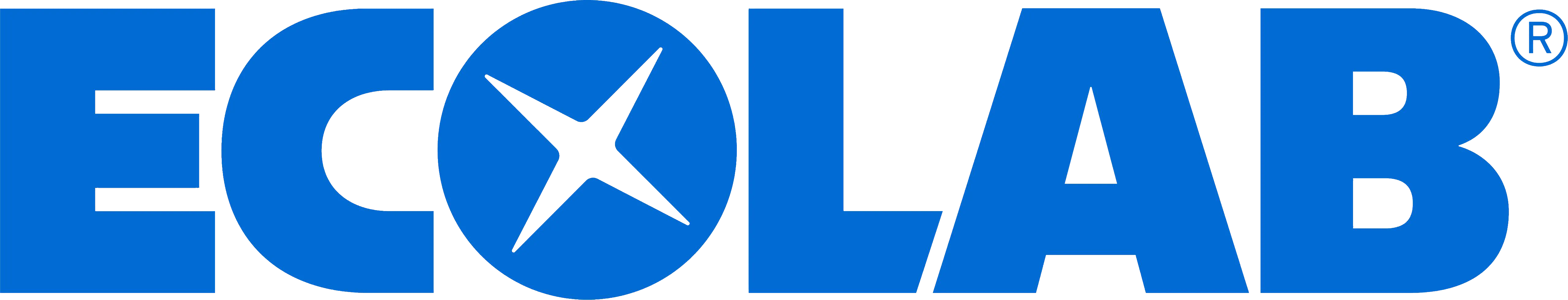 Ecolab logo in blue text with a stylized star inside the letter O and a registered trademark symbol.