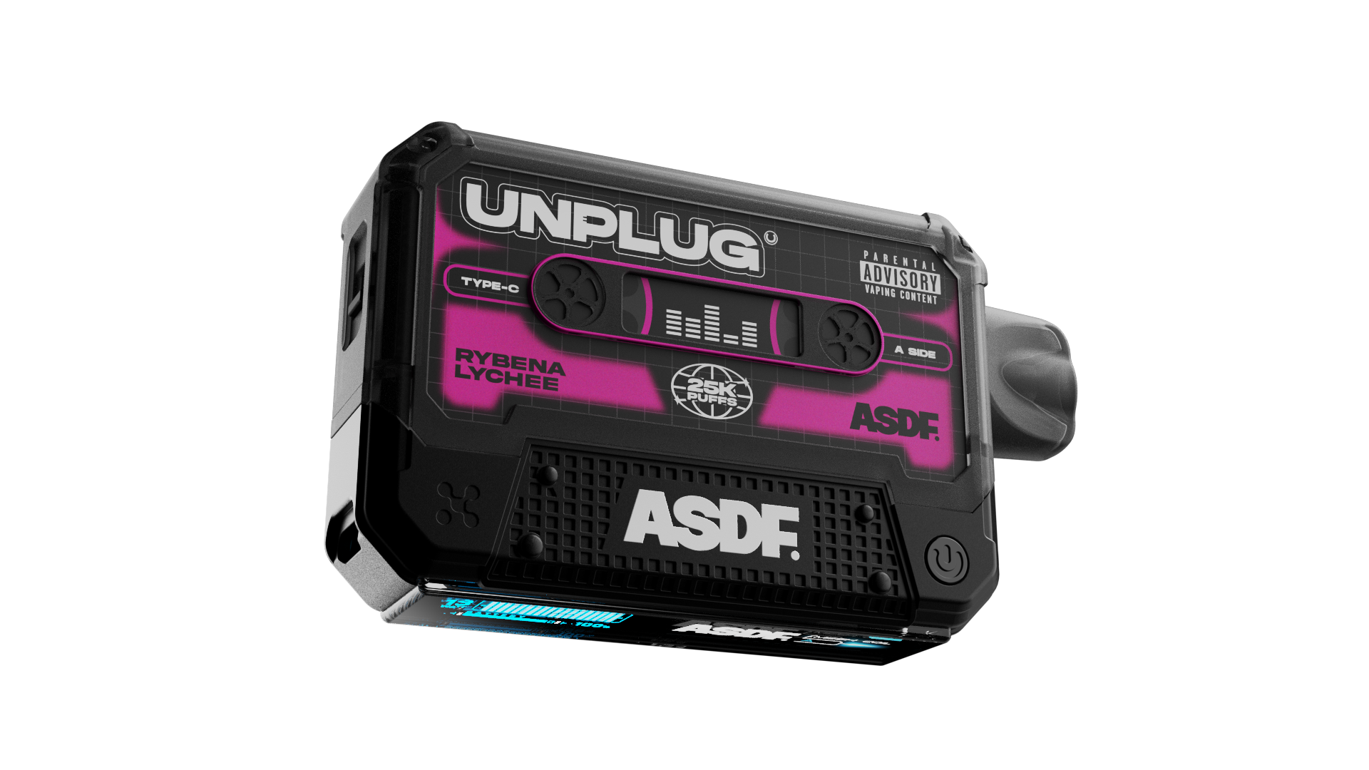ASDF Tempo disposable pod system in purple cassette design
