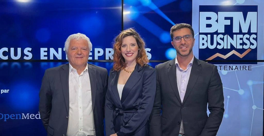 Frédéric Alimi e Yves Alimi sul set di BFM Business