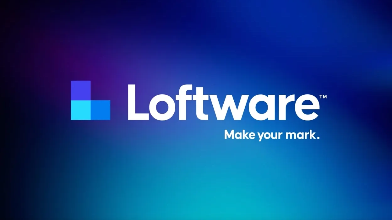 Logo Loftware avec slogan make your mark