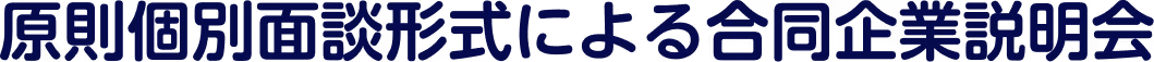 原則個別面談形式による合同企業説明会
