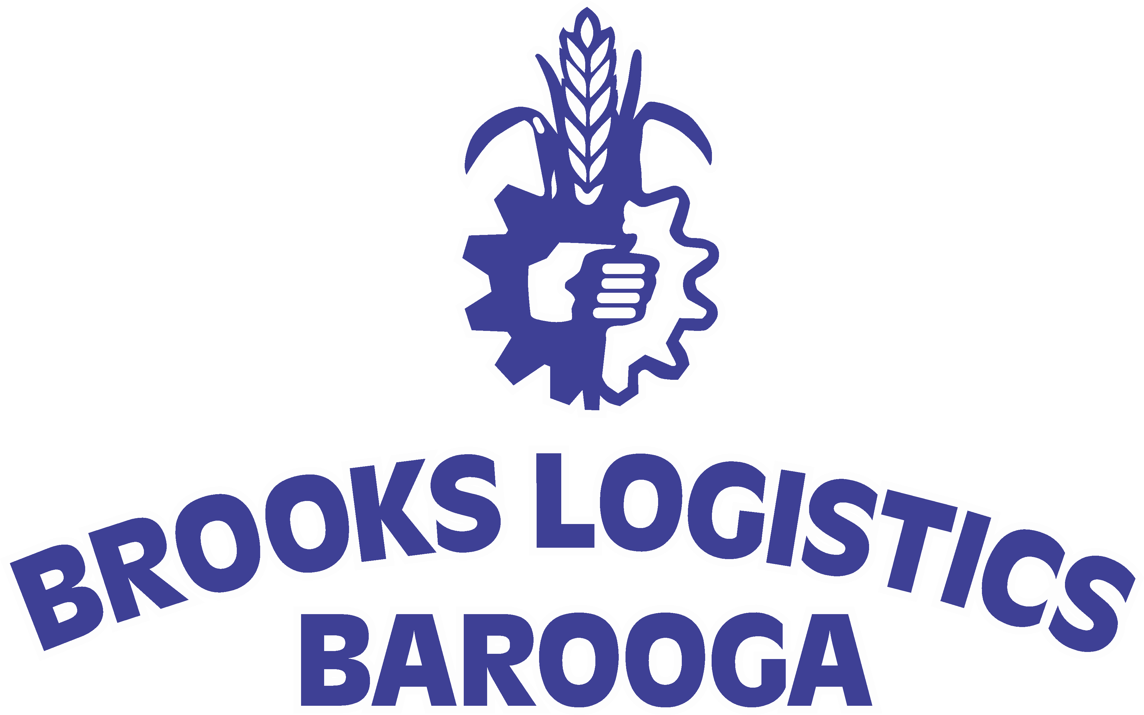 Brooks Logistics company logo with a stylized white lion's head inside a blue shield next to the company name in blue text.