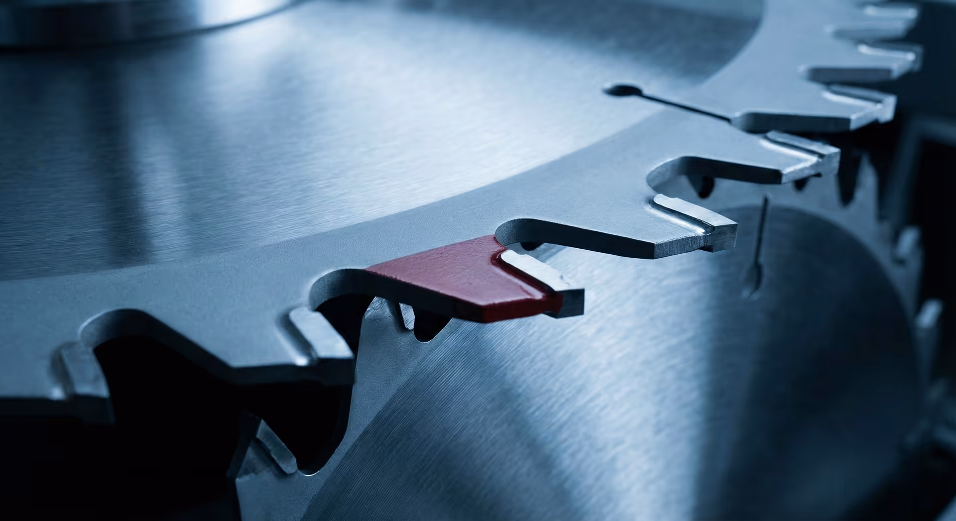 Detail zubu kotoučové pily.