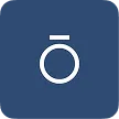 Stylized letter O with a macron accent in white on a blue square background.