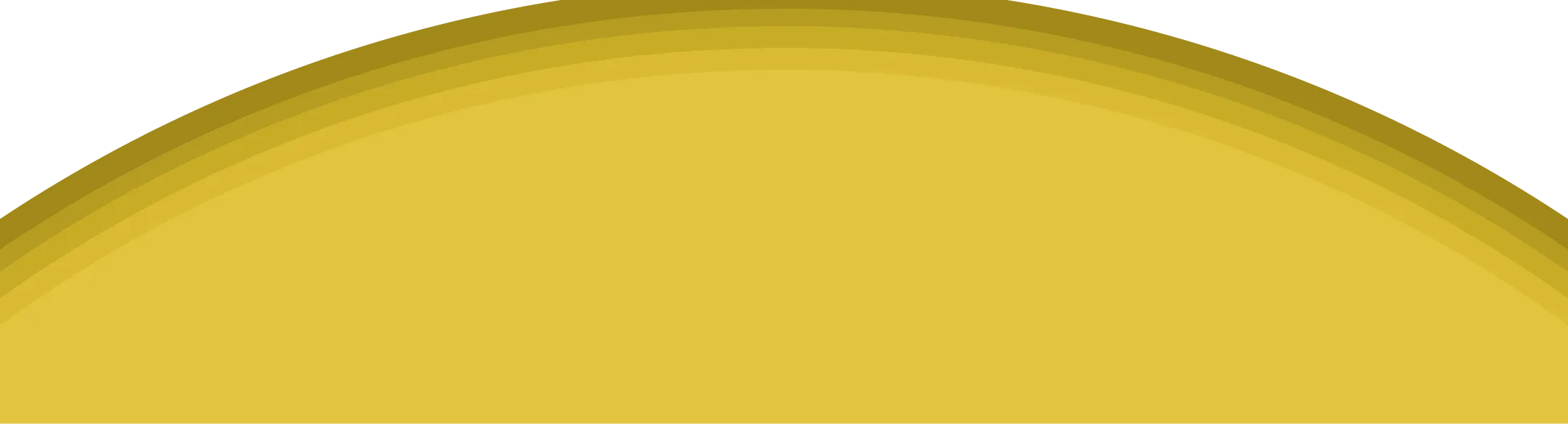 Close-up of the top half of a simple stylized yellow sun with concentric gradient rings on a black background.
