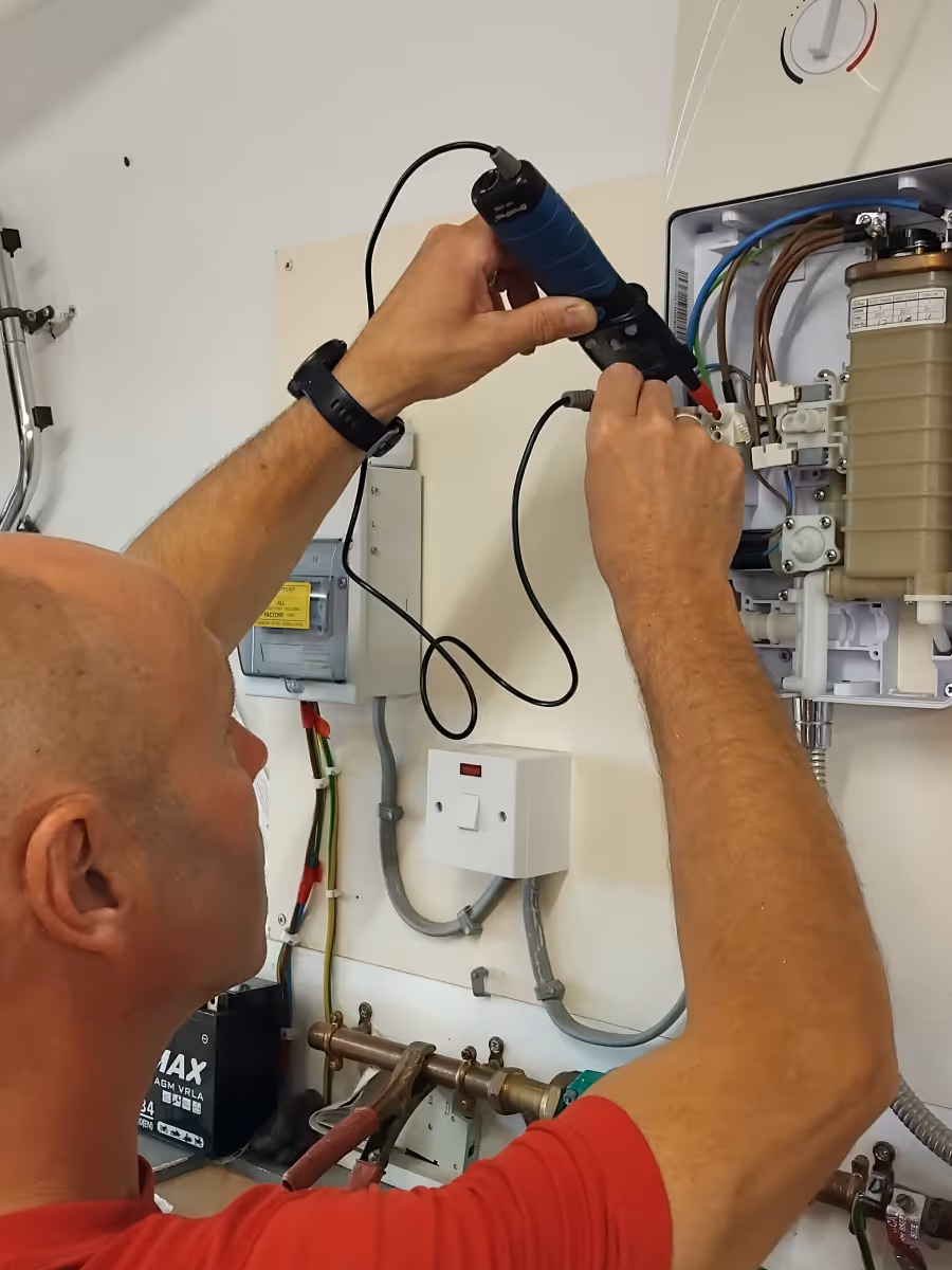 Person showing plumbing competencies