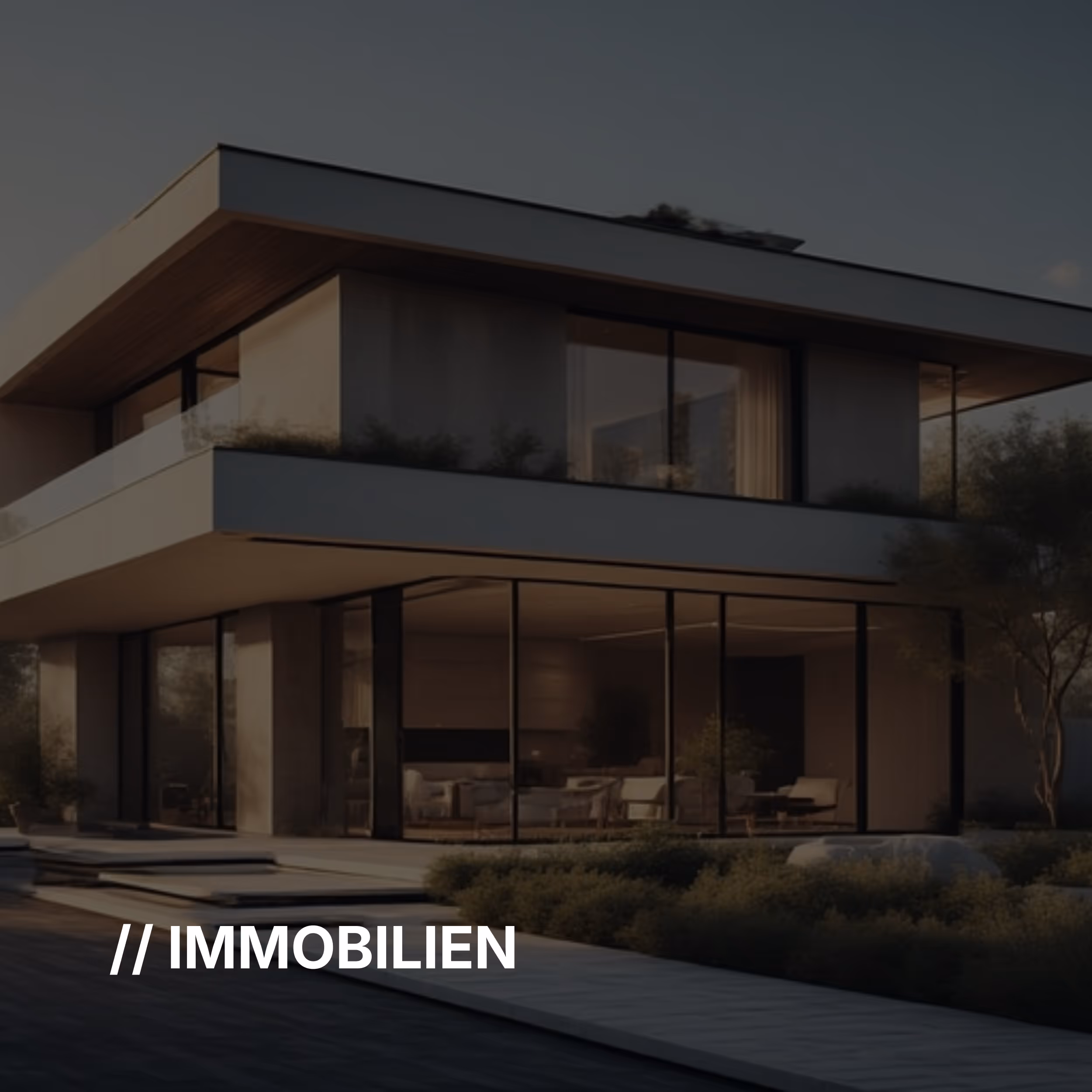 Darstellung der Dienstleistung Immobilienberatung mit grafischem Symbol