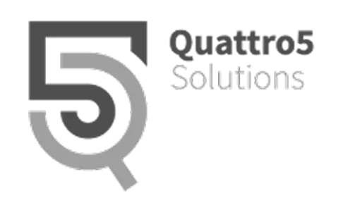 Balck and white Quattro5 Solutions logo