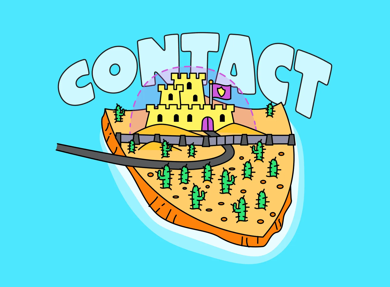 Contact island illustration.