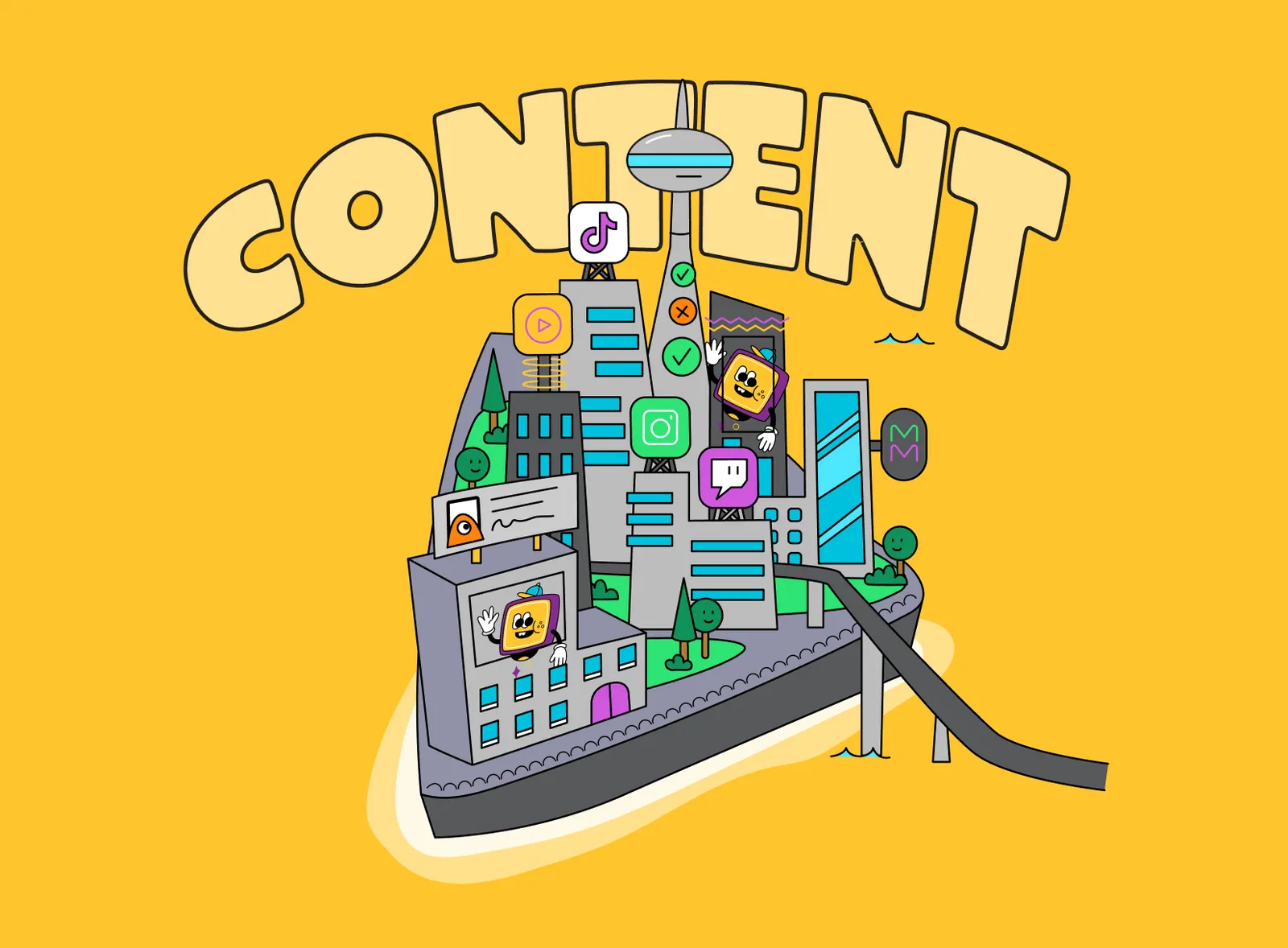 Content island illustration.