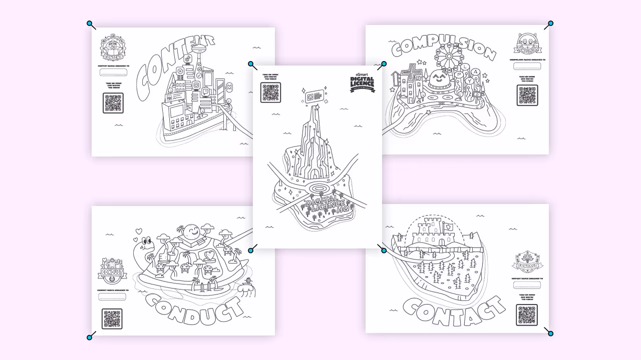 An example of colouring worksheets for children.