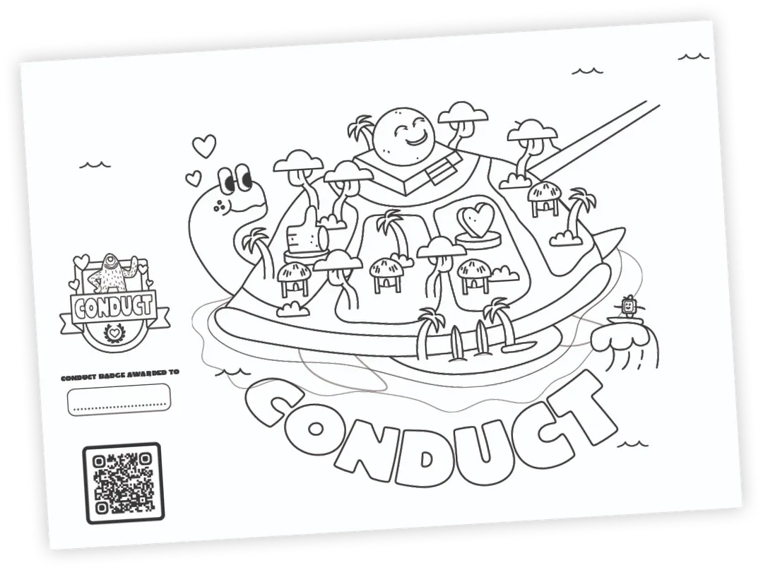 An illustration of the conduct island worksheet.