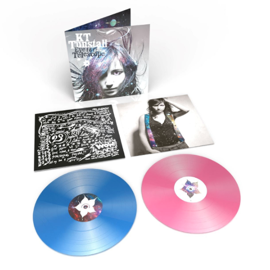 Vinyl-Album-Set von KT Tunstall mit blauer und rosa langspielplatte, Albumhülle und Artwork mit Porträt der Künstlerin.