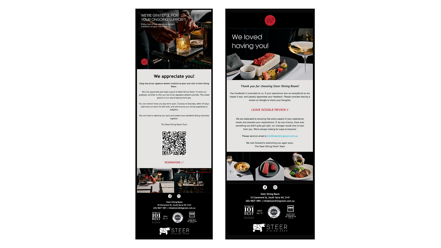 Steer Dining Room Personalised Email Automations