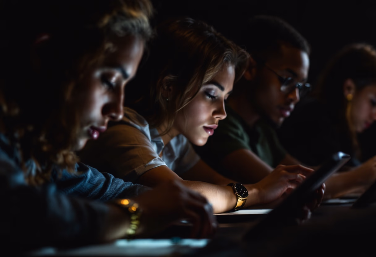 image of students using technology (for edtech)