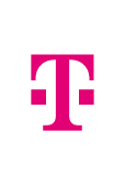 Logo der Deutschen Telekom mit rosa T auf weißem Hintergrund.