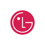 LG-Logo, ein rosa Kreis mit einem weißen stilisierten L und G.