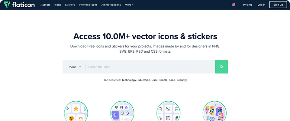 Flaticon Hero Section