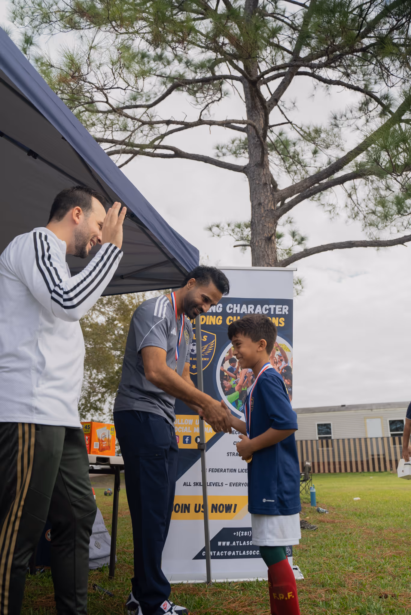 Youth soccer players training in Sugar Land