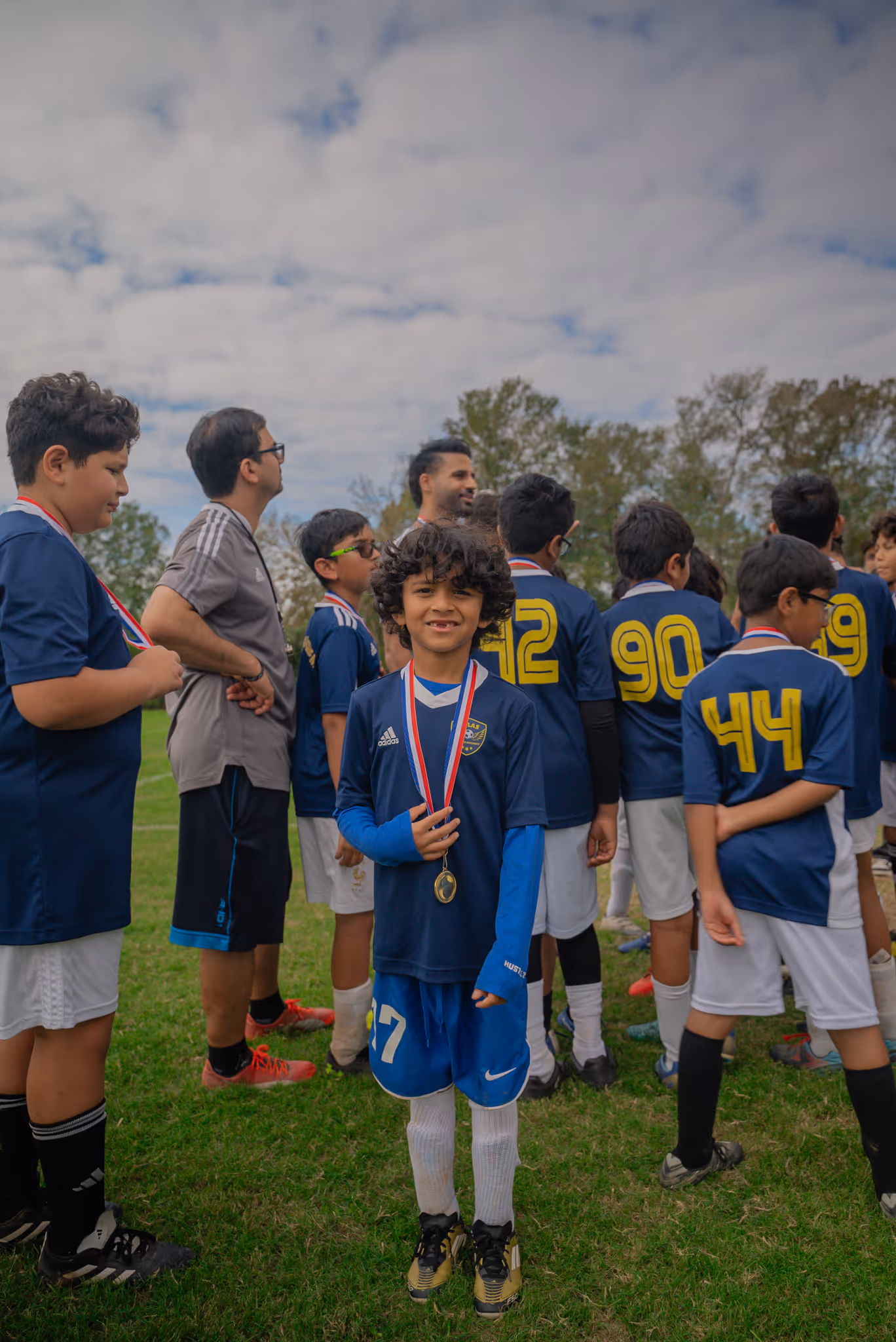 Youth soccer players training in Sugar Land