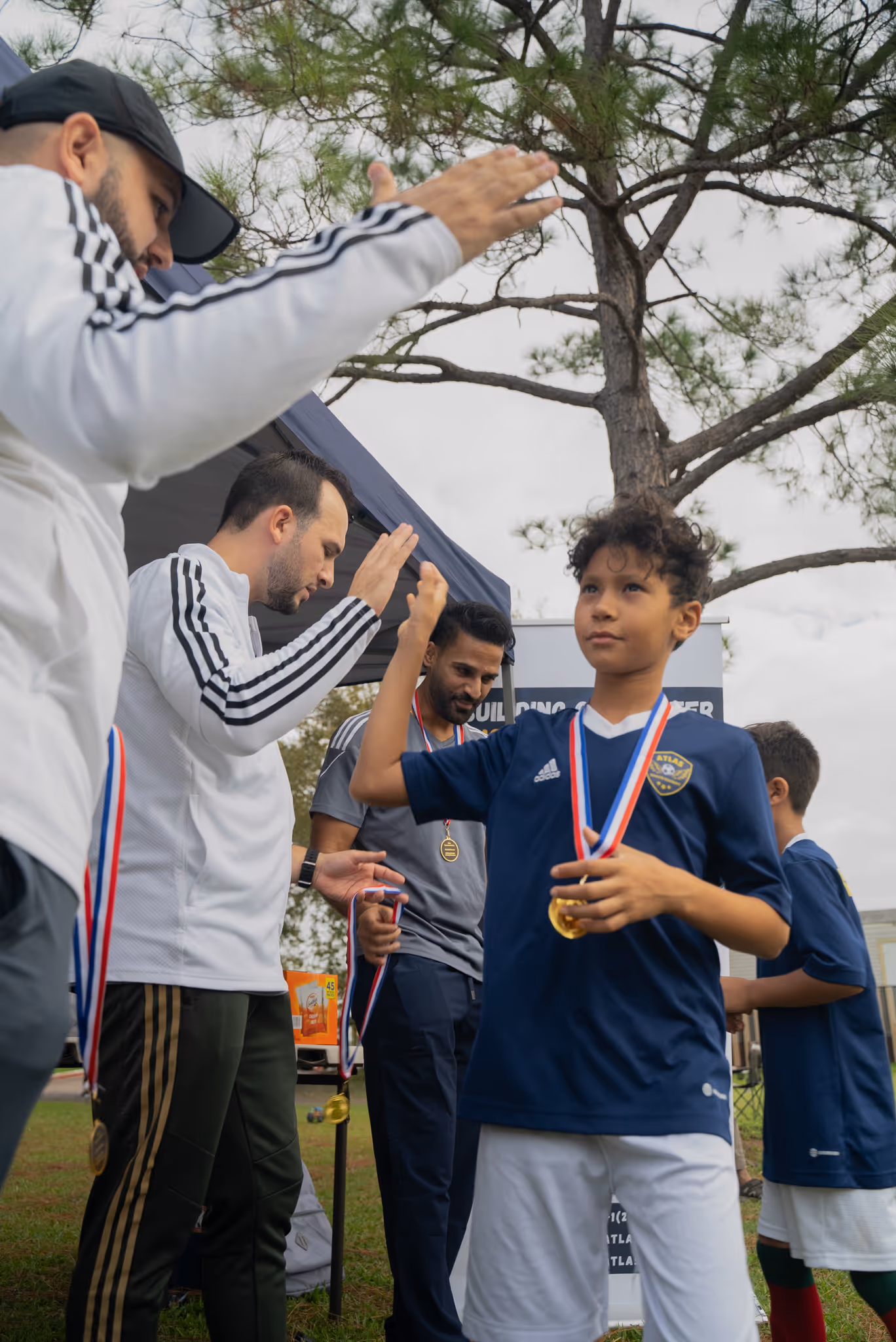 Youth soccer players training in Sugar Land