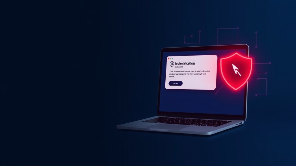 ClickFix phishing attack concept with fake verification popup on computer screen