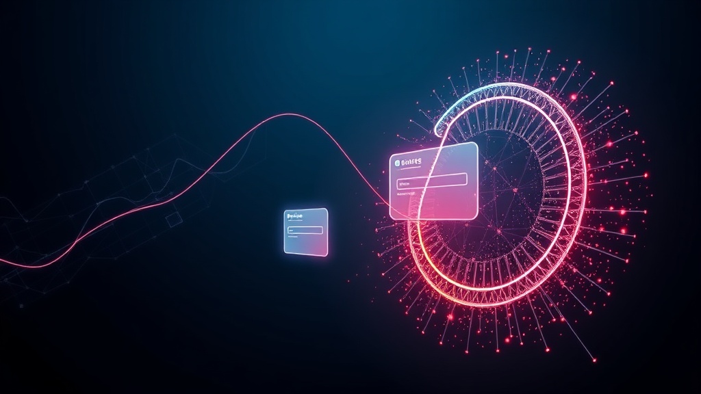 AI-powered phishing attack concept showing digital login page with neural network overlay