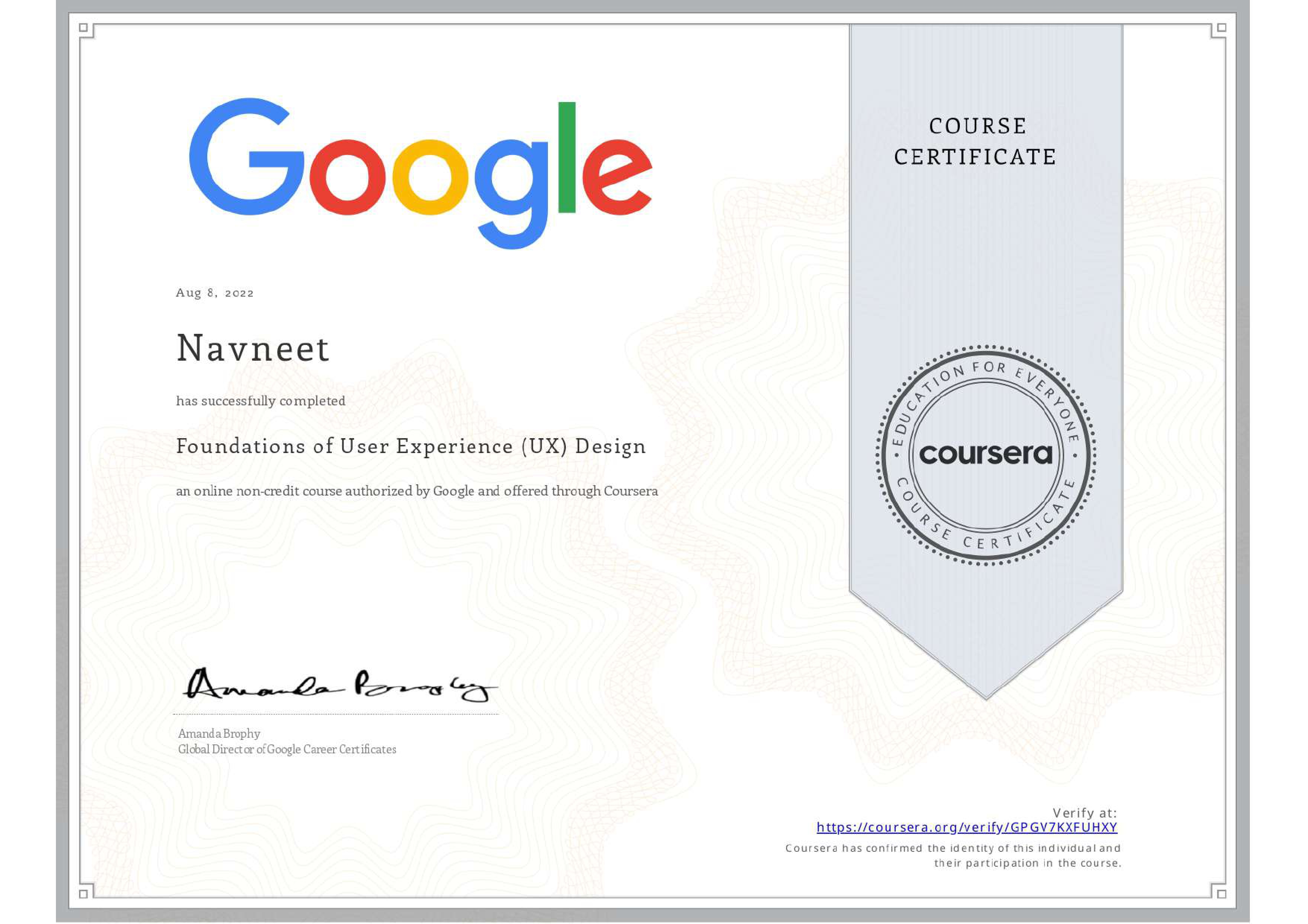 UX Certificate