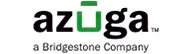 Azuga logo, a Bridgestone Company, with green and black typography