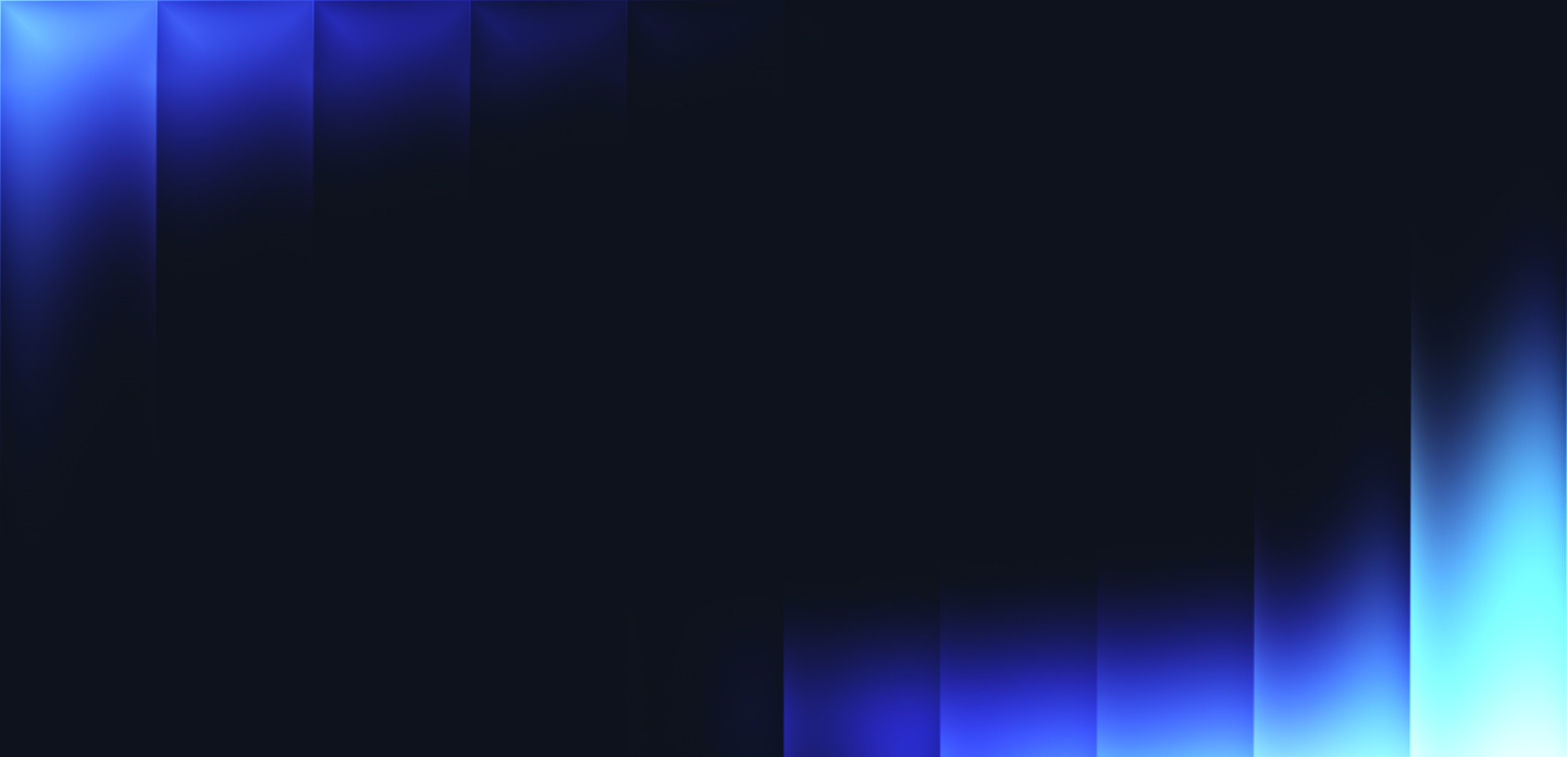 Abstract gradient background with vertical blue and cyan glowing bars on a black backdrop.