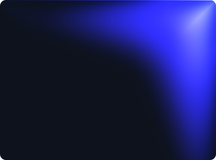 Abstract black background with a radiant blue light spot in the top right corner and rounded corners.
