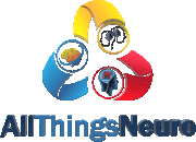 All Things Neuro logo featuring a colorful abstract triangular design with three circular icons representing brain and neural elements.