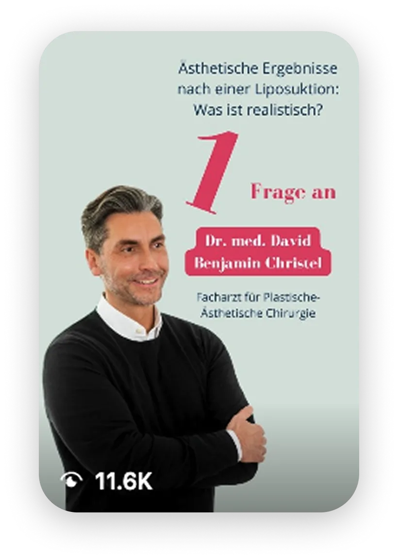 Dr. med. David Benjamin Christel, Facharzt für Plastische-Ästhetische Chirurgie, beantwortet eine Frage zu ästhetischen Ergebnissen nach Liposuktion.
