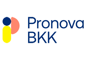 Logo von Pronova, bestehend aus einem farbigen Symbol links und dem Schriftzug Pronova rechts in blauer Schrift.