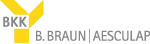 Logo von B. Braun Aesculap mit den Buchstaben BKK in einem gelben, stilisierten Kreuz