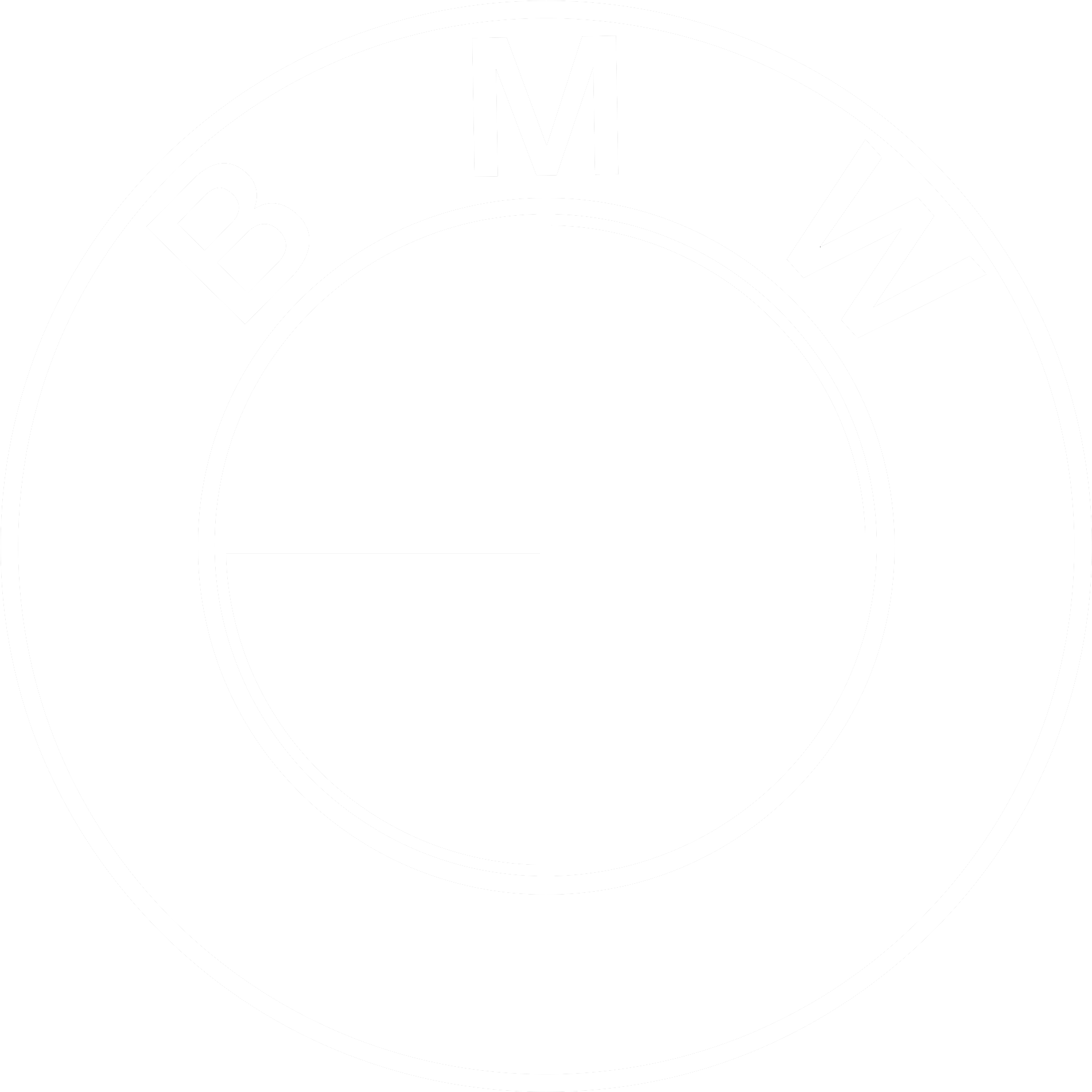Logotipo de BMW con un círculo dividido en cuadrantes alternados blancos y negros, rodeado por las letras BMW.