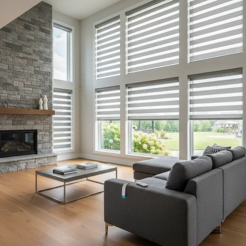 For even more precise light control, consider motorized zebra shades