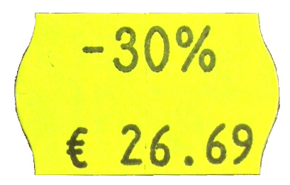 SATO two line handheld label example