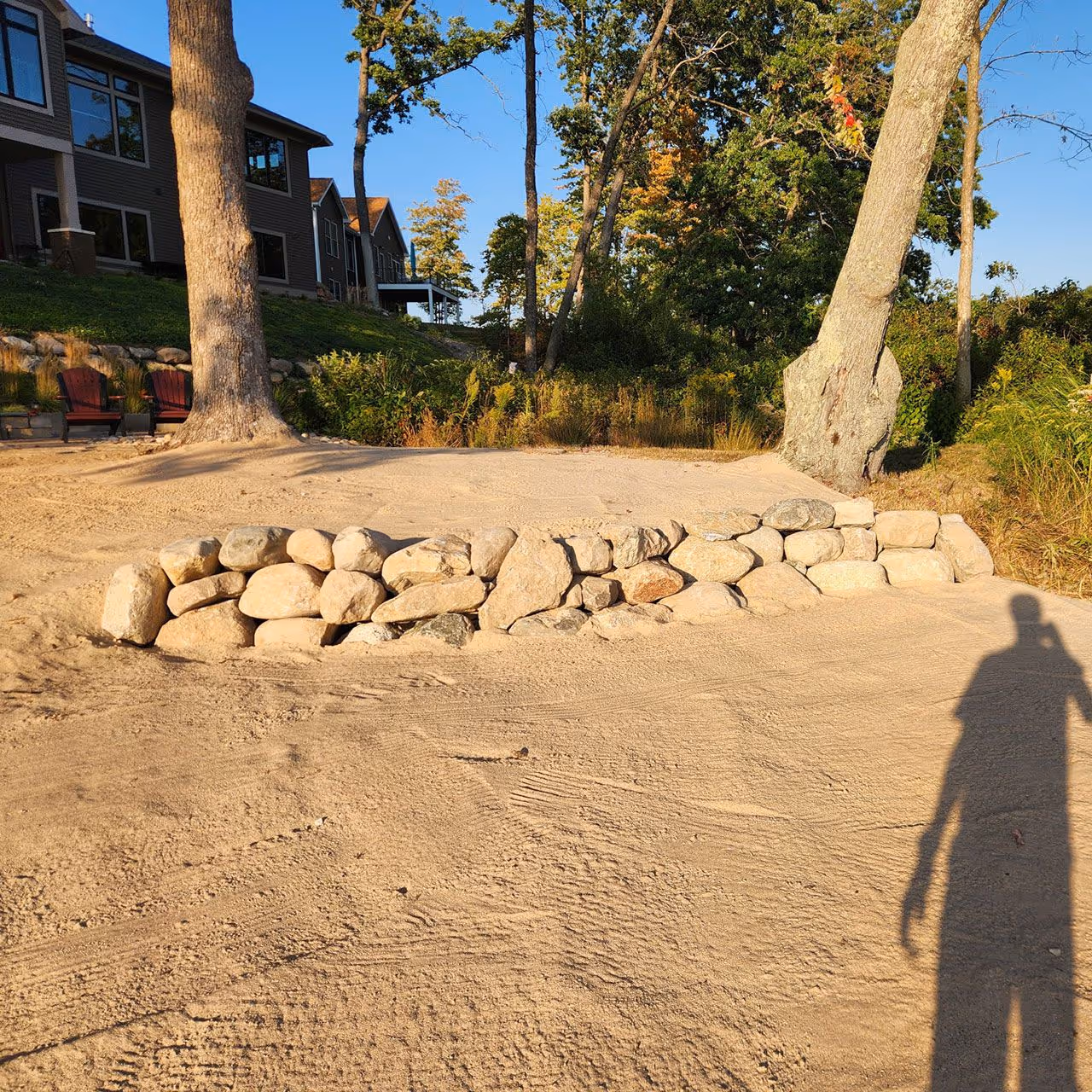 Lawn before and after professional mowing by J’s Lawn Service LLC