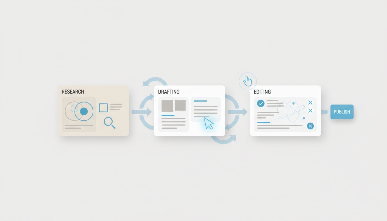 Diagram of the AI-assisted writing workflow for enhanced writing efficiency.