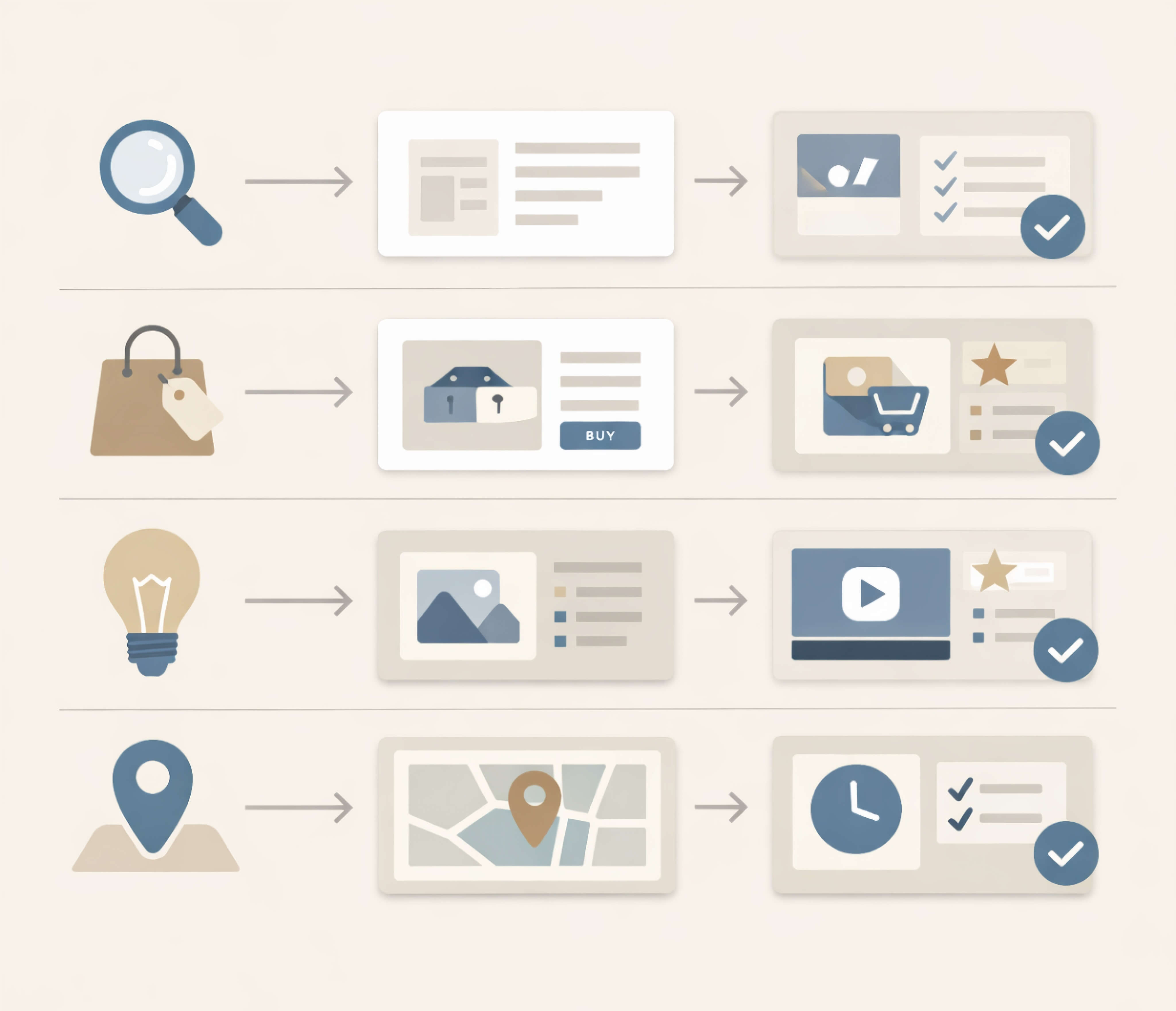 Infographic detailing content optimization strategies aligned with user search intent.
