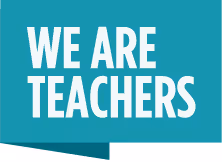 Logo displaying the text 'WE ARE TEACHERS' in bold white letters on a teal background.