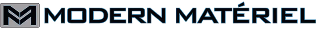 Modern Matériel logo with stylized M icon and text in modern font.