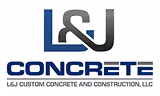 L&J Concrete logo with the text 'L&J Concrete, L&GJ Concrete, LLC Construction'.