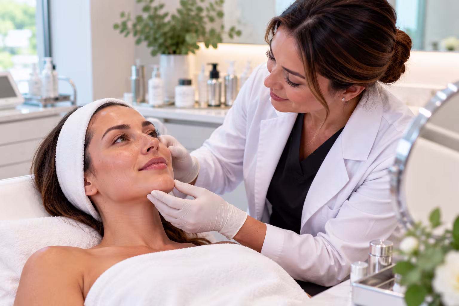 Woman receiving IV vitamin therapy as part of a skin wellness routine in Forked River, New Jersey
